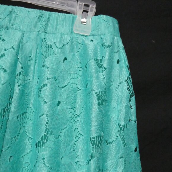 NOTATIONS | medium | Turquoise Lined Lace Skirt | Stretchy Waistband | NWOT - Picture 11 of 15